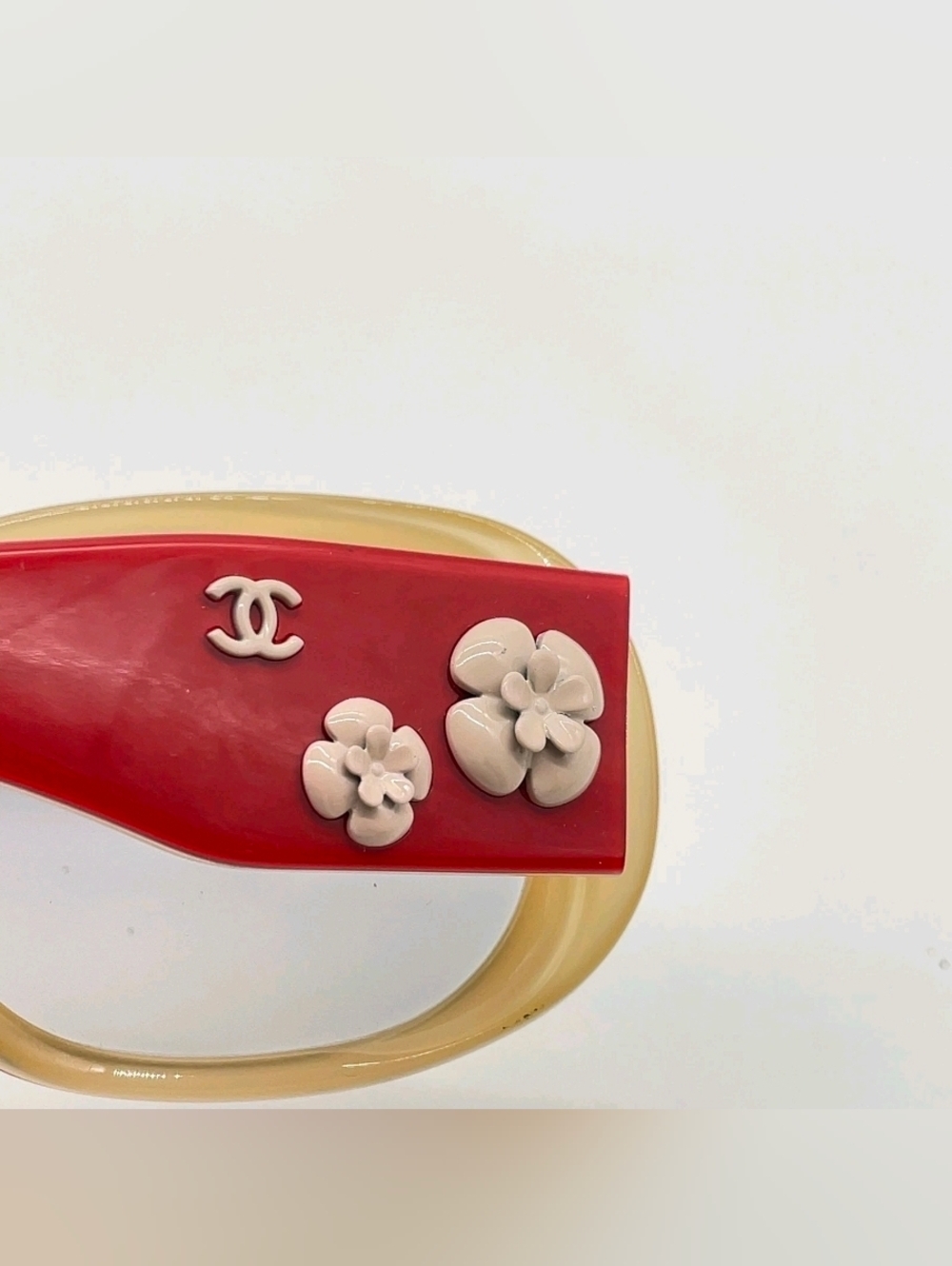 Authentic Chanel 5113 c.970/11 Camellia Red Beige Sunglasses W/Case - Picture 8 of 16